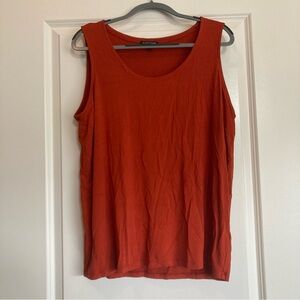 Eileen Fisher flowy orange tank blouse